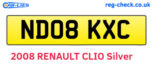 ND08KXC are the vehicle registration plates.