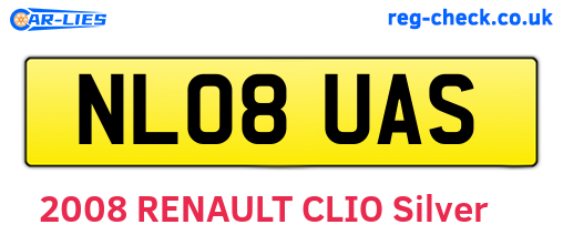 NL08UAS are the vehicle registration plates.