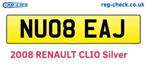 NU08EAJ are the vehicle registration plates.