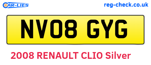 NV08GYG are the vehicle registration plates.