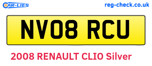 NV08RCU are the vehicle registration plates.