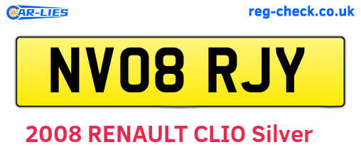 NV08RJY are the vehicle registration plates.