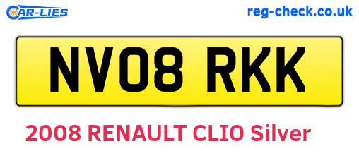 NV08RKK are the vehicle registration plates.