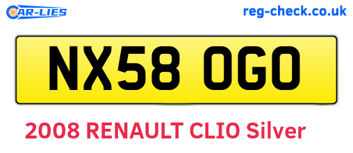 NX58OGO are the vehicle registration plates.