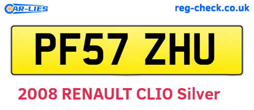PF57ZHU are the vehicle registration plates.