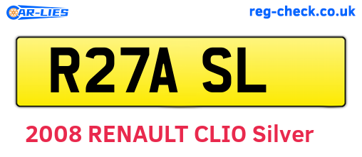 R27ASL are the vehicle registration plates.