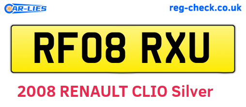 RF08RXU are the vehicle registration plates.