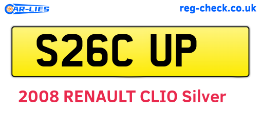 S26CUP are the vehicle registration plates.