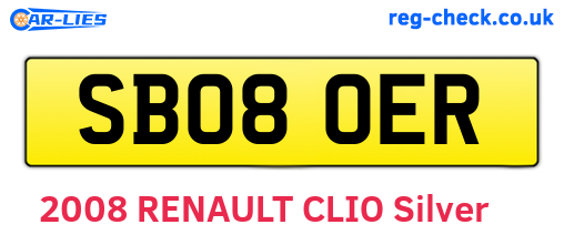 SB08OER are the vehicle registration plates.