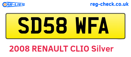 SD58WFA are the vehicle registration plates.