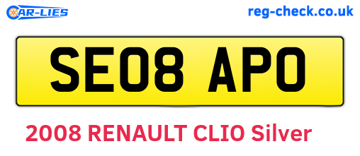 SE08APO are the vehicle registration plates.