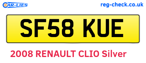 SF58KUE are the vehicle registration plates.