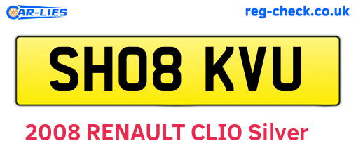 SH08KVU are the vehicle registration plates.