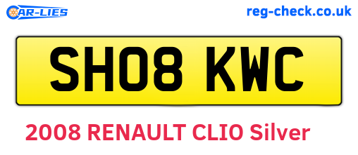 SH08KWC are the vehicle registration plates.