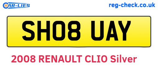 SH08UAY are the vehicle registration plates.