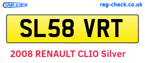 SL58VRT are the vehicle registration plates.