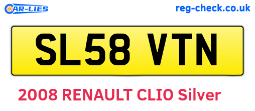 SL58VTN are the vehicle registration plates.