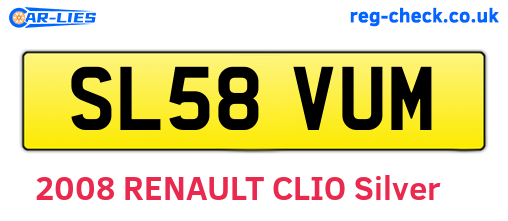 SL58VUM are the vehicle registration plates.