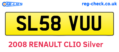 SL58VUU are the vehicle registration plates.