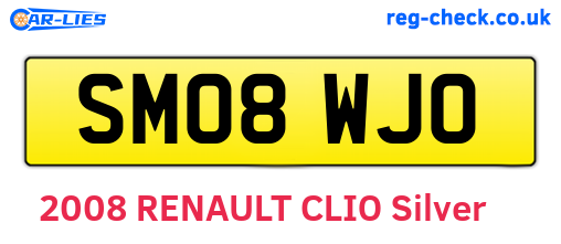 SM08WJO are the vehicle registration plates.