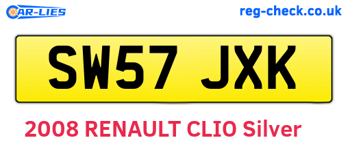 SW57JXK are the vehicle registration plates.