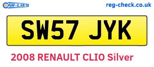 SW57JYK are the vehicle registration plates.