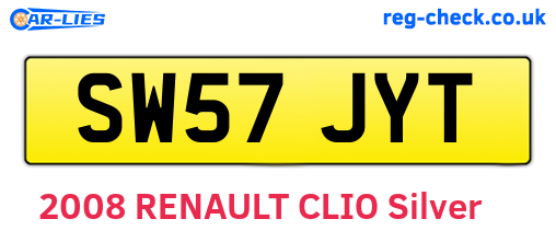 SW57JYT are the vehicle registration plates.