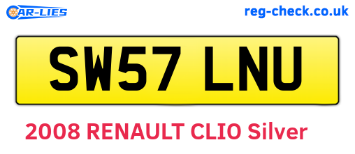 SW57LNU are the vehicle registration plates.