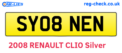 SY08NEN are the vehicle registration plates.