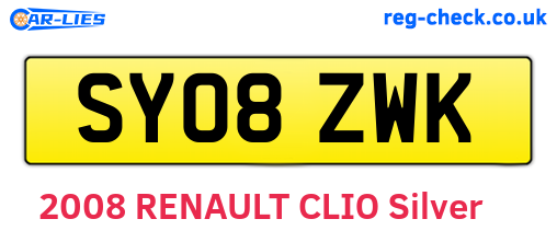 SY08ZWK are the vehicle registration plates.