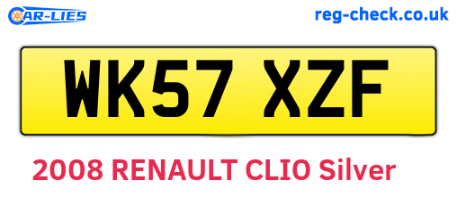 WK57XZF are the vehicle registration plates.