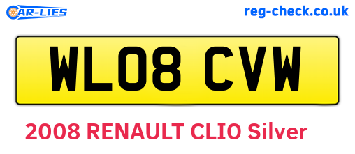 WL08CVW are the vehicle registration plates.
