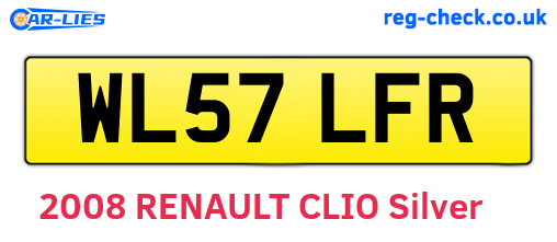 WL57LFR are the vehicle registration plates.