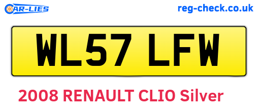 WL57LFW are the vehicle registration plates.