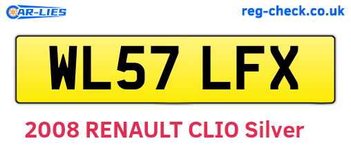 WL57LFX are the vehicle registration plates.