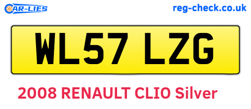 WL57LZG are the vehicle registration plates.