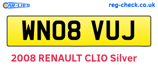 WN08VUJ are the vehicle registration plates.