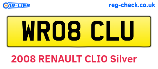 WR08CLU are the vehicle registration plates.