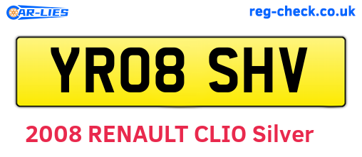 YR08SHV are the vehicle registration plates.