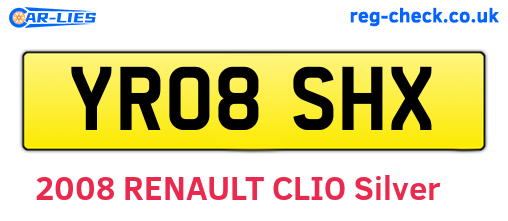 YR08SHX are the vehicle registration plates.