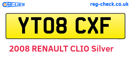 YT08CXF are the vehicle registration plates.