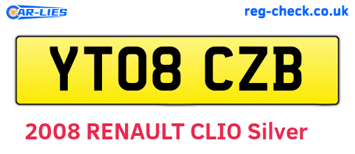 YT08CZB are the vehicle registration plates.