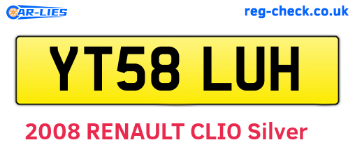 YT58LUH are the vehicle registration plates.
