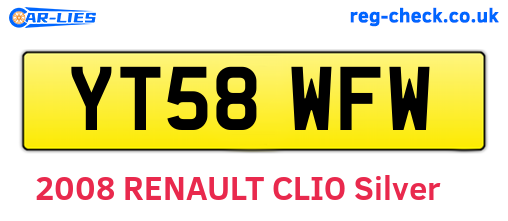 YT58WFW are the vehicle registration plates.