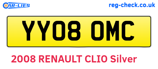 YY08OMC are the vehicle registration plates.