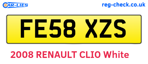 FE58XZS are the vehicle registration plates.