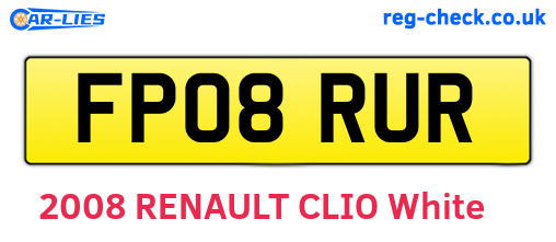 FP08RUR are the vehicle registration plates.