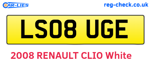 LS08UGE are the vehicle registration plates.