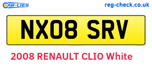 NX08SRV are the vehicle registration plates.