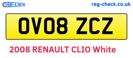 OV08ZCZ are the vehicle registration plates.